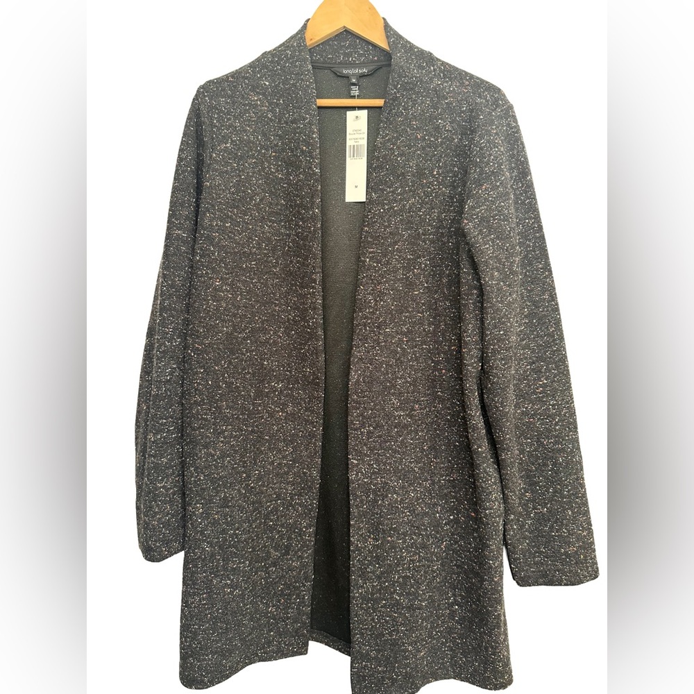 NEW Long Tall Sally Boucle Throw On Cardigan Medium Navy